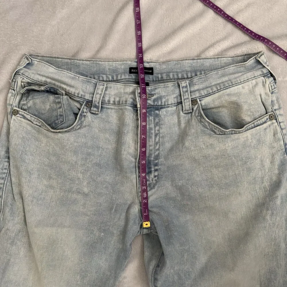 True Religion Ricky Relaxed Straight Jeans Men’s Size 40 Light Wash Denim Y2K